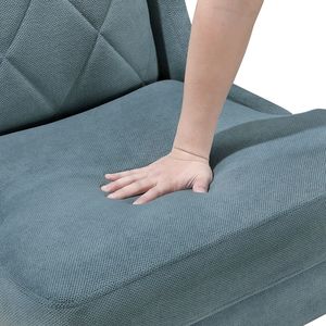 Poltrona Moderna di Lusso in Ciniglia Blu con Schienale Alto, Gambe in Metallo Dorato, Imbottitura a Spirale e Cuciture a Diamante per Soggiorno - Product Image 5