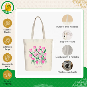 New Stock Arrival Best Quality Eco-Friendly All-Over Printed with Self-Handle Dual Strap Casual Shoulder Carry <b>Canvas</b> Cotton Bag - Product Image 2