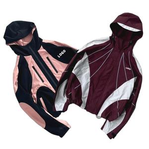 แจ็กเก็ตมีฮู้ดสำหรับผู้ชายเสื้อแจ็กเก็ตมีซิปเย็บปะติดโพลีเอสเตอร์ลายพรางเสื้อกันลม - Product Image 1