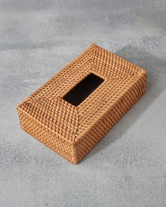 Caja Organizadora Rectangular de Ratán Multiusos Más Vendida, Diseño Tallado de Tejido Natural para Dormitorio, Oficina, Baño, Almacenamiento de Joyas - Product Image 2