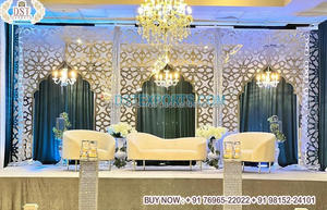 Decoración de Escenario de Boda Lujosa con Paneles con Aspecto de Espejo, Marcos de Espejo para Bodas Árabes, Elegante Escenario de Espejo para Bodas Islámicas - Product Image 6
