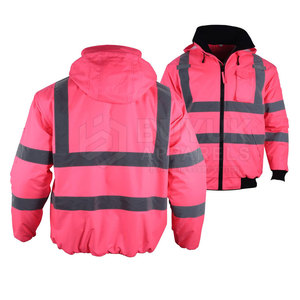 Hi Vis Reflective <b>Waterproof</b> Windproof Breathable 100% Polyester Fire Protection <b>Work</b> Jacket - Product Image 2