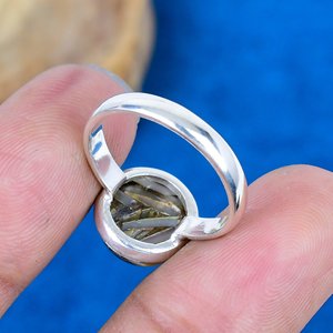 Natural White Shell Gemstone Round Shape Handmade <b>Ring</b> <b>925</b> Sterling <b>Silver</b> Finish - Product Image 4