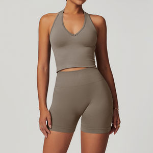 Conjunto Deportivo de 4 Piezas para Mujer, Top Deportivo sin Costuras con Espalda en Y, Leggings de Yoga con Cintura Acanalada y Efecto Levanta Glúteos, Ropa Deportiva - Product Image 5