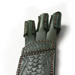 Gant de tir à trois doigts en cuir gaufré, avec sangle à boucle réglable, pour entraînement au tir sur cible et sports de plein air, vente en gros, direct usine - Product Image 2