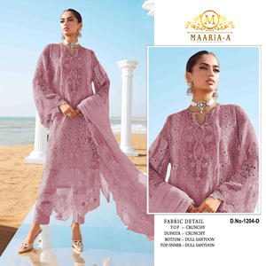 Salwar Kameez pakistaní con bordado de lentejuelas, trabajo de perforación y cristales, diseño Khatli - Product Image 4