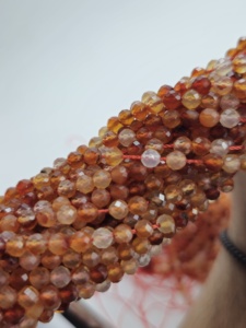Natural <b>Red</b> Onyx Faceted Round <b>Beads</b> Strands | <b>Red</b> Agate Loose <b>Beads</b> for Jewelry Making | Wholesale Gemstone <b>Beads</b> - Product Image 3
