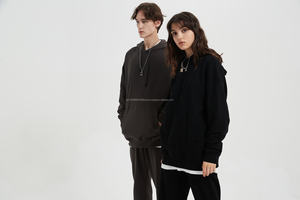 Sudaderas con capucha de lana de algodón 100% Unisex, ropa de calle personalizada, Jersey, sudadera bordada para hombre, ropa de invierno de gran tamaño pesada teñida lisa - Product Image 6