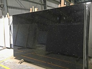 Dalle de granit noir moderne polie, plan de travail en pierre naturelle, panneau de granit Galaxy 30 mm pour cuisine et hôtel - Product Image 1