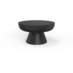 Table basse moderne Statement Surface avec base côtelée, mobilier de salon minimaliste, design durable, finition noire - Product Image 1