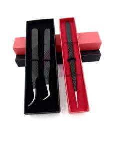 Pinzas Profesionales GETUP BROSONS IMPEX para Extensión de Pestañas, con Recubrimiento de Polvo Negro, Diseño Recto, Agarre de Diamante y Punta Curva - Product Image 3