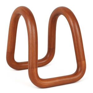 Natural Wooden U-Shape Bag Handles Decorative <b>Craft</b> Brown Hardwood Pair Premium Quality - Product Image 3