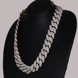 Luxury <b>Iced</b> <b>Out</b> Cuban Link Moissanite Diamond <b>Chain</b> Necklace VVS Hip Hop Statement Jewelry Premium Unisex Gift Accessory Silver - Product Image 3