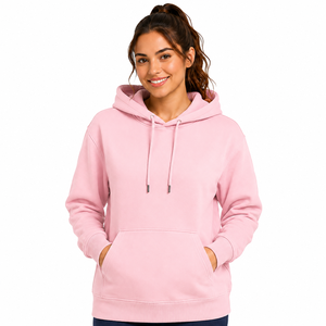 Sudadera con Capucha de Invierno Ecológica Personalizada de Alta Calidad para Mujer, Color Sólido, Bolsillo Canguro Clásico, Sudadera de Algodón Cómoda - Product Image 1