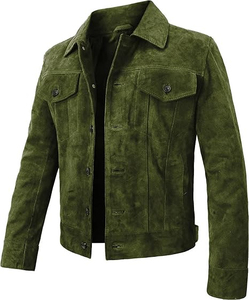 <b>Men</b>’s Premium Faux Suede <b>Jacket</b> <b>Lightweight</b> Fashion Coat with Soft Inner Lining and Modern Slim Fit Design Trendy Suede - Product Image 1