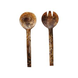 Ready to Sale Resin Salad <b>Serving</b> Spoon Set Two Tone Marble Design <b>Serving</b> Utensils for Kitchen Dining Table - Product Image 5