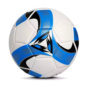 Ballon de football taille 5, ballon d'entraînement blanc, bleu, noir, durable, gonflé, emballé - Product Image 3