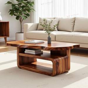 Table basse en bois de style farmhouse décorative, fabriquée en bois de qualité supérieure pour des espaces intérieurs chaleureux et confortables - Product Image 4