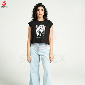 Camiseta de Algodón Premium Estampada para Mujer, Corte Holgado y Relajado, Cuello Redondo, Estilo Casual, Moda Diaria, Prenda Básica Esencial - Product Image 3