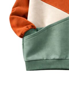 Sudadera Casual de Cuello Redondo para Mujer, Color Naranja y Verde Salvia, Estilo Oversize, Personalizada, para Invierno, Estilo Urbano - Product Image 6
