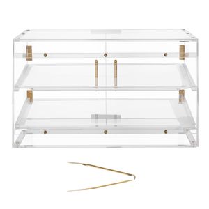 Vetrina Espositiva Commerciale a 2 Livelli per Panetteria, in Acrilico Trasparente, per Torte e Pane, Ideale per Casa o Ufficio - Product Image 1