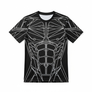 T-shirt de compression pour homme à séchage rapide, haut de sport athlétique à manches courtes, idéal pour la gym et l'entraînement, vêtement de sport moulant - Product Image 1