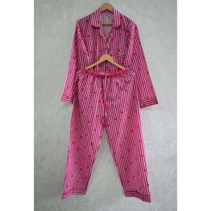 Conjunto de Pijama de Algodón Suave Estampado para Mujer, Ropa de Dormir Cómoda y Transpirable, Ropa de Casa Elegante para Damas - Product Image 2