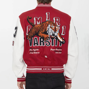 Chaqueta Varsity Personalizada para Hombre, Chaqueta de Béisbol con Letras, Uniforme Universitario, Mangas de Cuero, Chaqueta para Hombre, Estampada, Informal, de Secado Rápido - Product Image 2