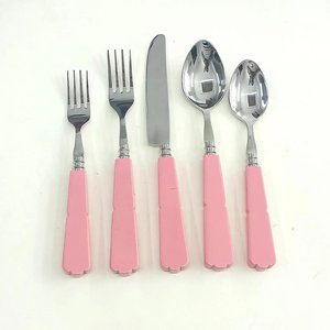 Juego de Cubiertos de Metal Plateado de Moda con Mango de Acrílico con Diseño de Caparazón de Tortuga para el Hogar y Bodas - Product Image 5