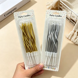 TOOWIN Curved Cake <b>Candles</b> – <b>Set</b> of 12 Gold-Plated Birthday <b>Candles</b> for Romantic Party Cakes - Product Image 2