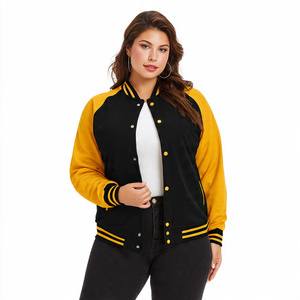 Plus Size Baseball Varsity Jacket Women Loose Fit Crew Neck Varsity Jacket Ladies 100% <b>Wool</b> Baseball Varsity Jackets Women's - Product Image 1