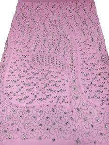 Nouveau style écologique de haute qualité, tissu en dentelle fantaisie 100% tulle, broderie, décoration en strass, largeur 130 cm, traditionnel - Product Image 2