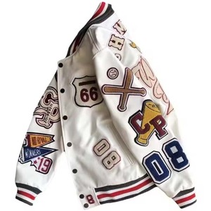 Vintage High Street Style <b>Men's</b> <b>Wool</b> Letterman Jacket Custom Logo OEM ODM Crop Varsity <b>Coat</b> Plus Size For Winter School Jacket - Product Image 5