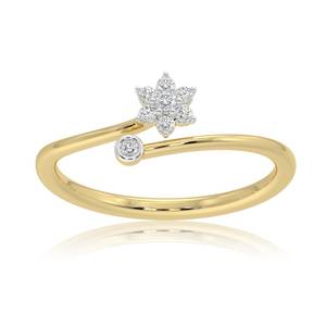 Anillo de Diamantes de Oro Amarillo para Mujer, Corte Brillante Redondo, Estilo Clásico de Compromiso, Color G, Joyería de Diamantes Naturales - Product Image 2