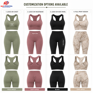 <b>Scrunch</b> Butt Seamless <b>Leggings</b> Set Women High Waist Squat Proof Yoga Gym Wholesale Custom Logo - Product Image 4