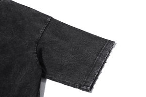 Camiseta Vintage Oversize Lavada para Hombre, Algodón Pesado con Lavado Ácido, Estampado Gráfico de Banda de Metal, Estilo Retro Urbano - Product Image 5