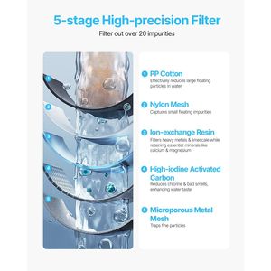 9 tazze di filtro acqua a 5 stadi 40 galloni BPA-Free brocca - Product Image 3