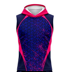 Uniforme de Fútbol 7v7 para Niños OEM, Jersey sin Mangas con Capucha, Pantalones Cortos a Juego, Conjunto Personalizado para Equipo, Estampado Sublimado con Logotipo Abstracto - Product Image 3