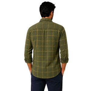 Camisa de Manga Larga para Hombre, Diseño a Cuadros Verde Oliva y Dorado, con Botones, de Algodón, Personalizable con Logotipo, Ropa Casual al por Mayor - Product Image 2