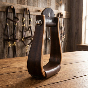 Estribos de Cuero para Caballo, Soporte para Pies de Equitación, Accesorio para Silla de Montar Occidental, Equipo de Montura Duradero Hecho a Mano, Entrenamiento de Vaqueros - Product Image 5