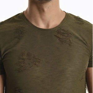 Camiseta de Moda para Hombre 2026, Estilo Urbano, Desgastada, Lisa, de Manga Corta, con Logotipo Personalizado, Lavado Ácido, 100% Algodón - Product Image 5