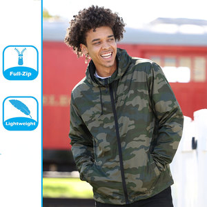 Men High Quality Windproof Full Zipper Customized <b>Printed</b> Men High Quality Windbreaker Rain Jacket - Product Image 4