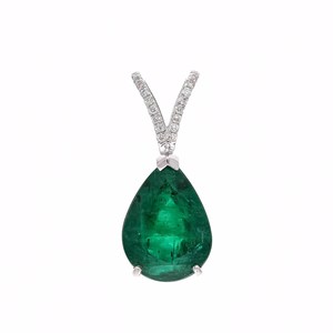 Pear Cut Emerald Pendant White Gold Plated Handmade 925 Sterling Silver Luxury Jewelry Women Elegant Gift - Product Image 4