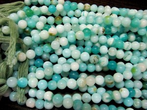 Cuentas de Ópalo Peruano Natural de 5-6 mm, Redondas y Lisas, 13 Pulgadas - Product Image 2