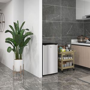 Mini 3.2 argento mono porta frigo Freezer a porta singola dormitorio frigorifero compatto con termostato regolabile e porta reversibile - Product Image 2