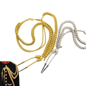 Cordon métallique tressé Aiguillette, plaqué or et argent, style classique, pour vêtements - Product Image 1