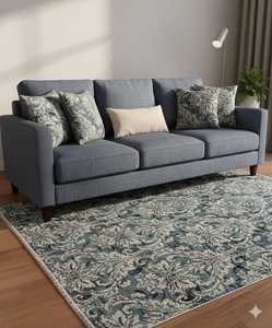 Tapis de luxe fait main en laine et soie noué à la main pour salon et chambre à coucher - Product Image 1