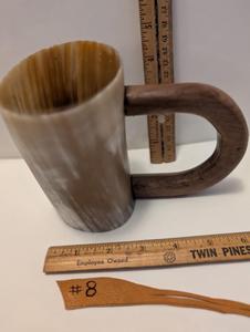Mug en corne de vache durable, poli, sûr pour les aliments, laqué, fait main, écologique, compatible lave-vaisselle, léger, moderne, de luxe, pour mariage, bière - Product Image 6