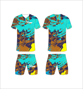 Conjunto de Camiseta de Fútbol Sublimada para Hombre, Cuello en V, Manga Corta, Secado Rápido, Estampado Geométrico, Uniforme Deportivo para Todas las Temporadas - Product Image 1