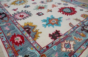 Alfombra Clásica de Lana Anudada a Mano, Estilo Kurdo, con Patrón Floral Bordado, Suave, Acolchada, Lavable, Ecológica, Antideslizante, Apta para Mascotas - Product Image 4